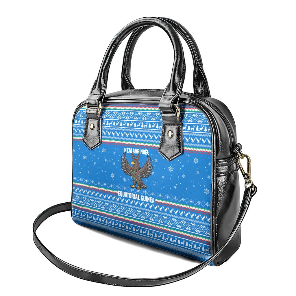 Equatorial Guinea Christmas Shoulder Handbag Nzalang Noel Eagle Flag Snowflakes - African Pride