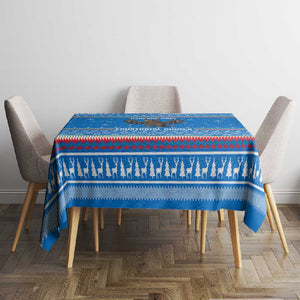 Equatorial Guinea Christmas Tablecloth Nzalang Noel Eagle Flag Snowflakes - African Pride