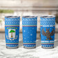 Equatorial Guinea Christmas Tumbler Cup Nzalang Noel Eagle Flag Snowflakes - African Pride