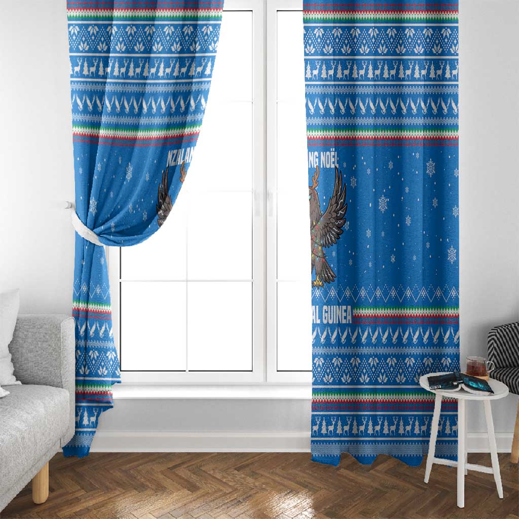 Equatorial Guinea Christmas Window Curtain Nzalang Noel Eagle Flag Snowflakes - African Pride
