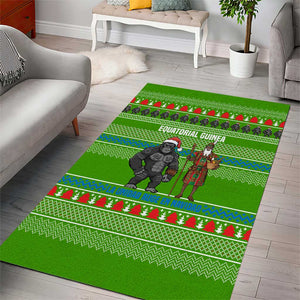 Equatorial Guinea Christmas Area Rug Santa Gorilla Gift Basket - African Pride