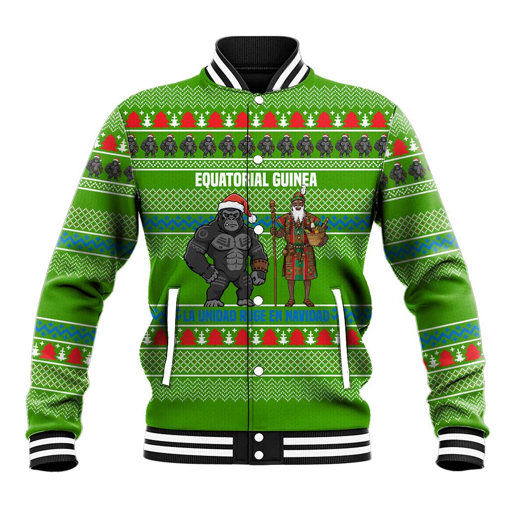 Equatorial Guinea Christmas Baseball Jacket Santa Gorilla Gift Basket - African Pride