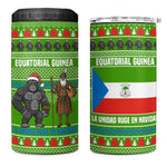 Equatorial Guinea Christmas 4 in 1 Can Cooler Tumbler Santa Gorilla Gift Basket - African Pride