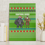 Equatorial Guinea Christmas Canvas Wall Art Santa Gorilla Gift Basket - African Pride