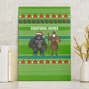 Equatorial Guinea Christmas Canvas Wall Art Santa Gorilla Gift Basket - African Pride