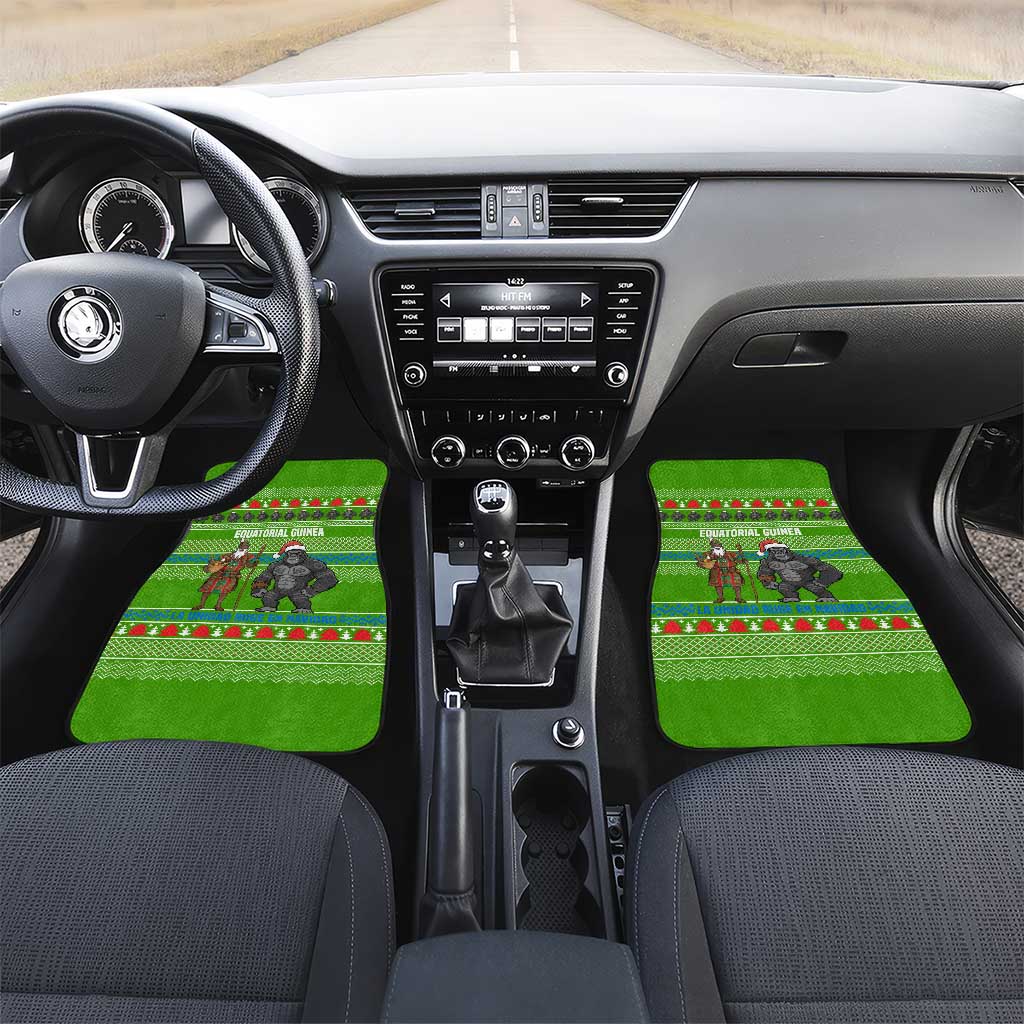 Equatorial Guinea Christmas Car Mats Santa Gorilla Gift Basket - African Pride