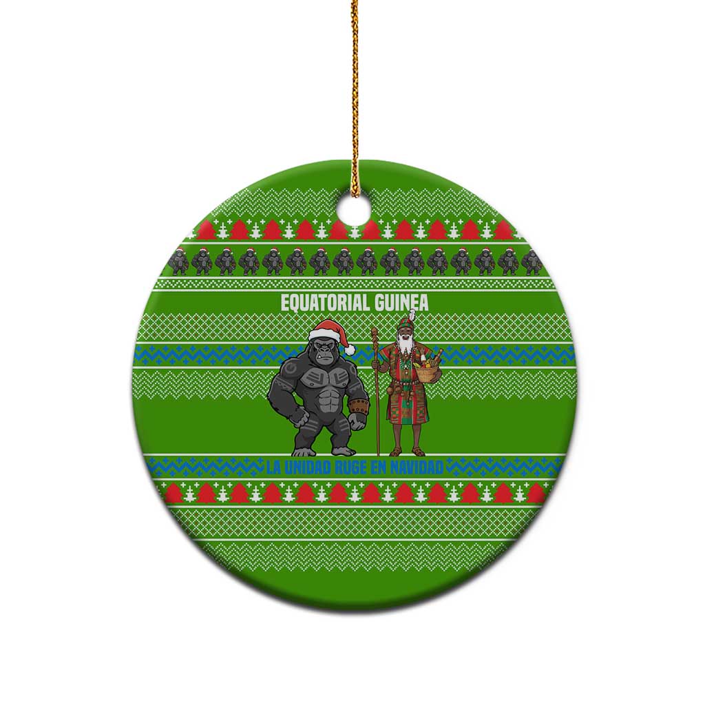 Equatorial Guinea Christmas Ceramic Ornament Santa Gorilla Gift Basket - African Pride