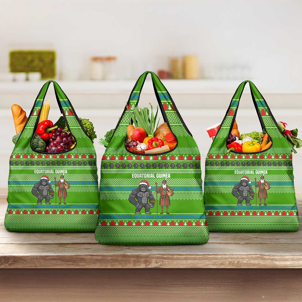 Equatorial Guinea Christmas Grocery Bag Santa Gorilla Gift Basket - African Pride