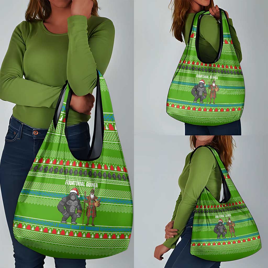 Equatorial Guinea Christmas Grocery Bag Santa Gorilla Gift Basket - African Pride