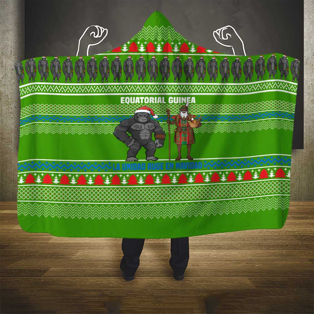 Equatorial Guinea Christmas Hooded Blanket Santa Gorilla Gift Basket - African Pride