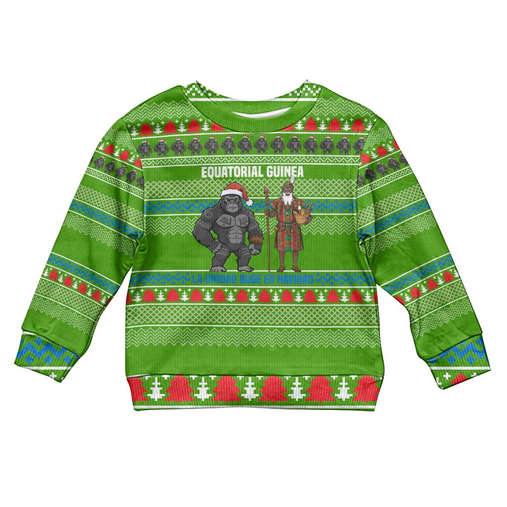 Equatorial Guinea Christmas Kid Ugly Christmas Sweater Santa Gorilla Gift Basket - African Pride
