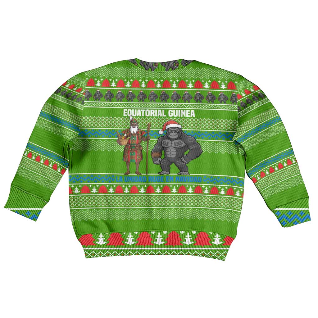 Equatorial Guinea Christmas Kid Ugly Christmas Sweater Santa Gorilla Gift Basket - African Pride