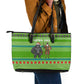 Equatorial Guinea Christmas Leather Tote Bag Santa Gorilla Gift Basket - African Pride