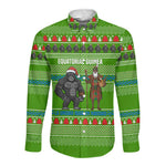 Equatorial Guinea Christmas Long Sleeve Button Shirt Santa Gorilla Gift Basket - African Pride