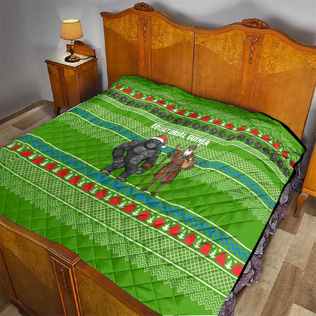 Equatorial Guinea Christmas Quilt Santa Gorilla Gift Basket - African Pride