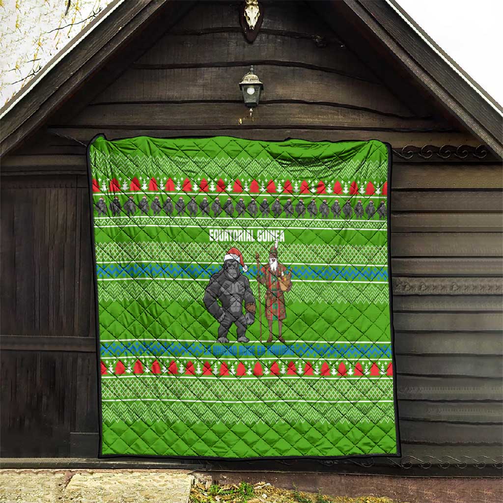 Equatorial Guinea Christmas Quilt Santa Gorilla Gift Basket - African Pride
