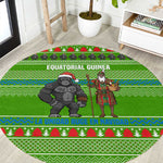 Equatorial Guinea Christmas Round Carpet Santa Gorilla Gift Basket - African Pride