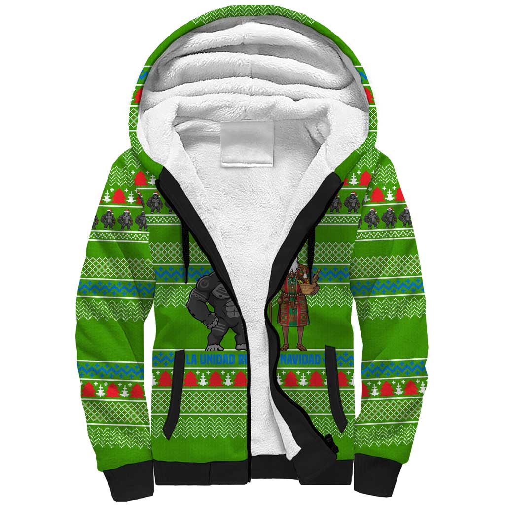 Equatorial Guinea Christmas Sherpa Hoodie Santa Gorilla Gift Basket - African Pride
