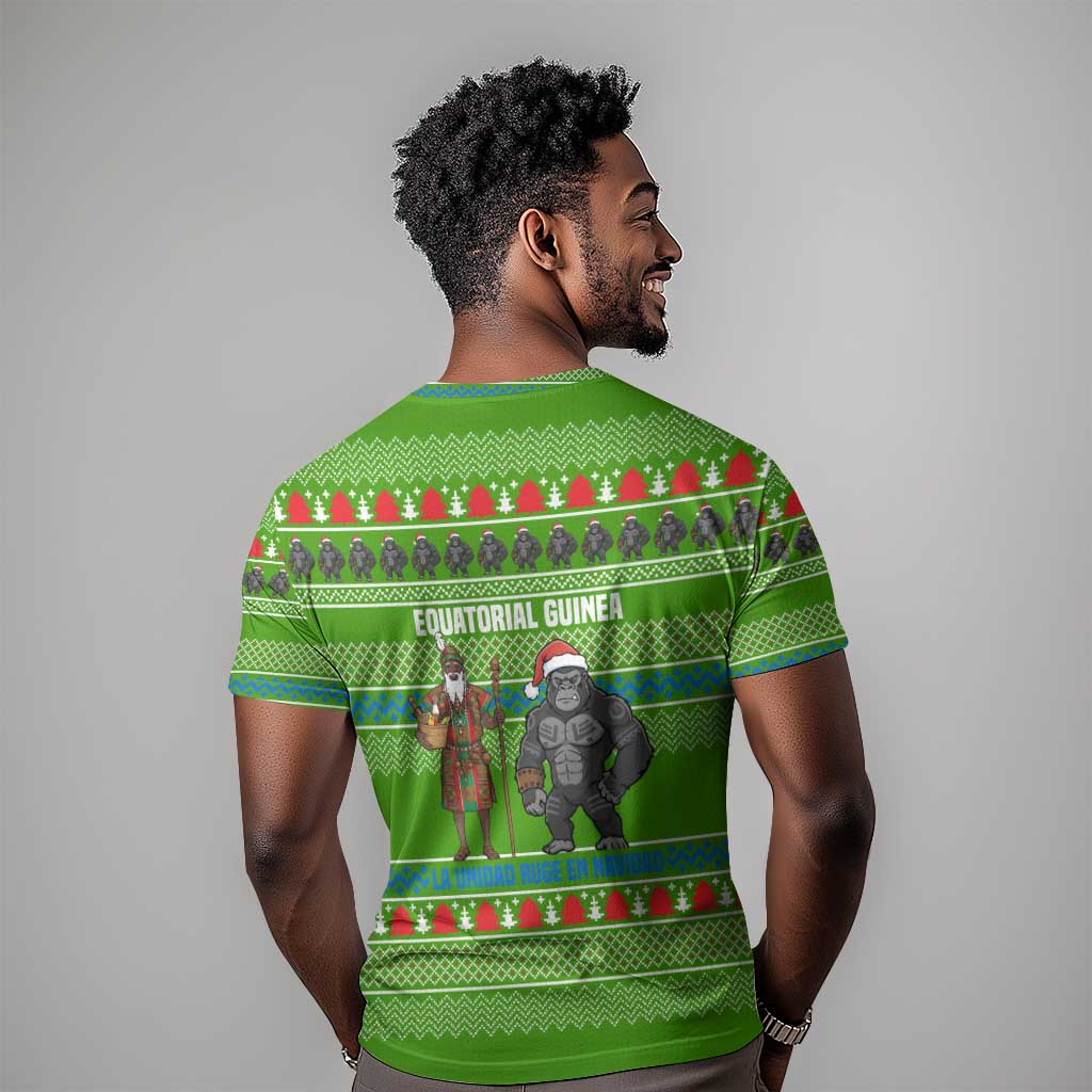 Equatorial Guinea Christmas T shirt Santa Gorilla Gift Basket - African Pride