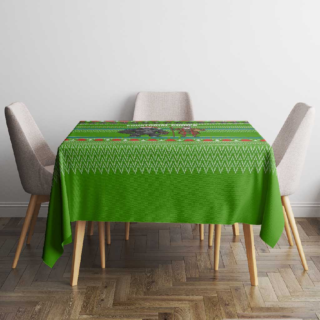 Equatorial Guinea Christmas Tablecloth Santa Gorilla Gift Basket - African Pride