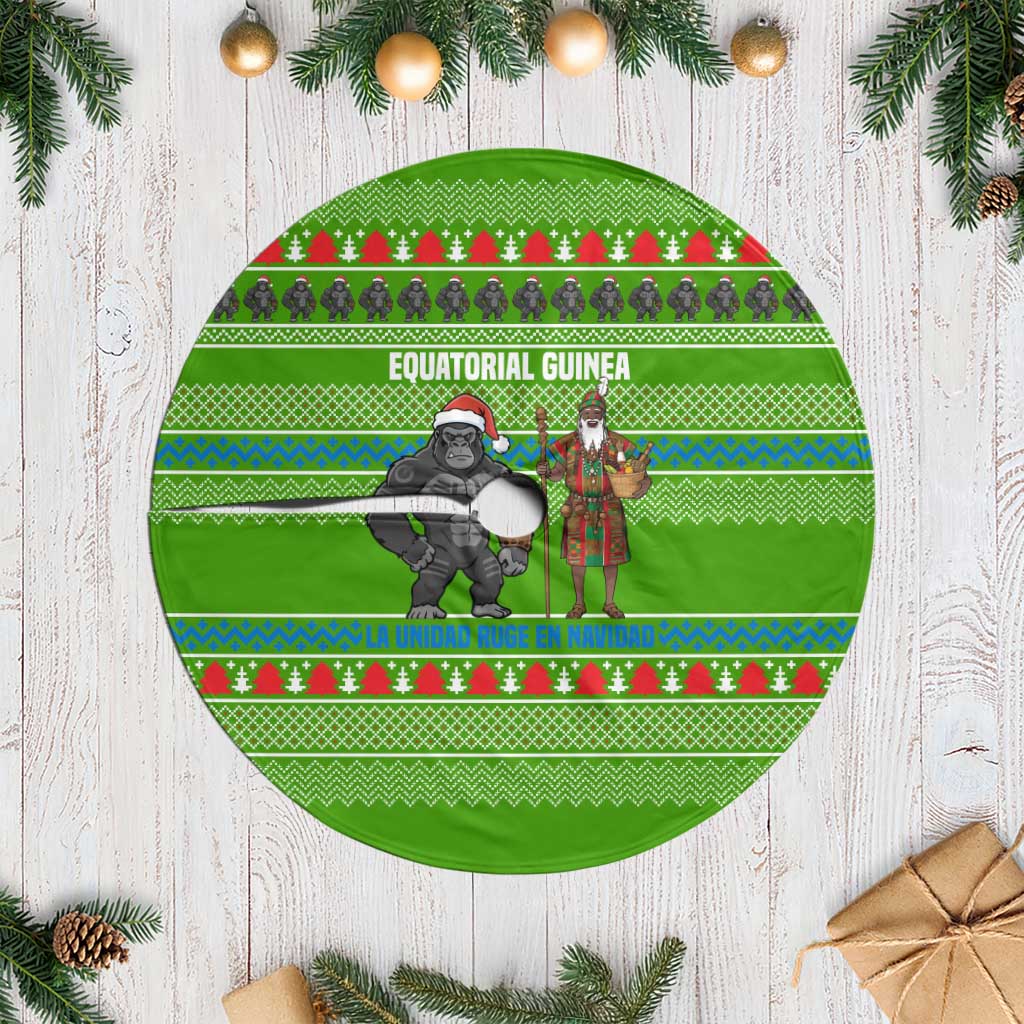 Equatorial Guinea Christmas Tree Skirt Santa Gorilla Gift Basket - African Pride