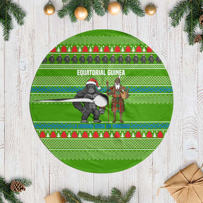 Equatorial Guinea Christmas Tree Skirt Santa Gorilla Gift Basket - African Pride