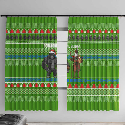 Equatorial Guinea Christmas Window Curtain Santa Gorilla Gift Basket - African Pride