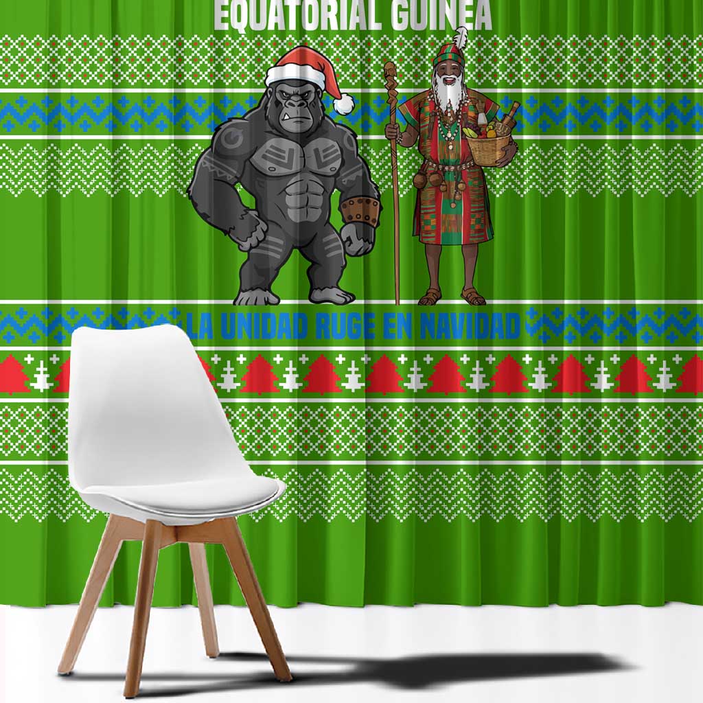 Equatorial Guinea Christmas Window Curtain Santa Gorilla Gift Basket - African Pride