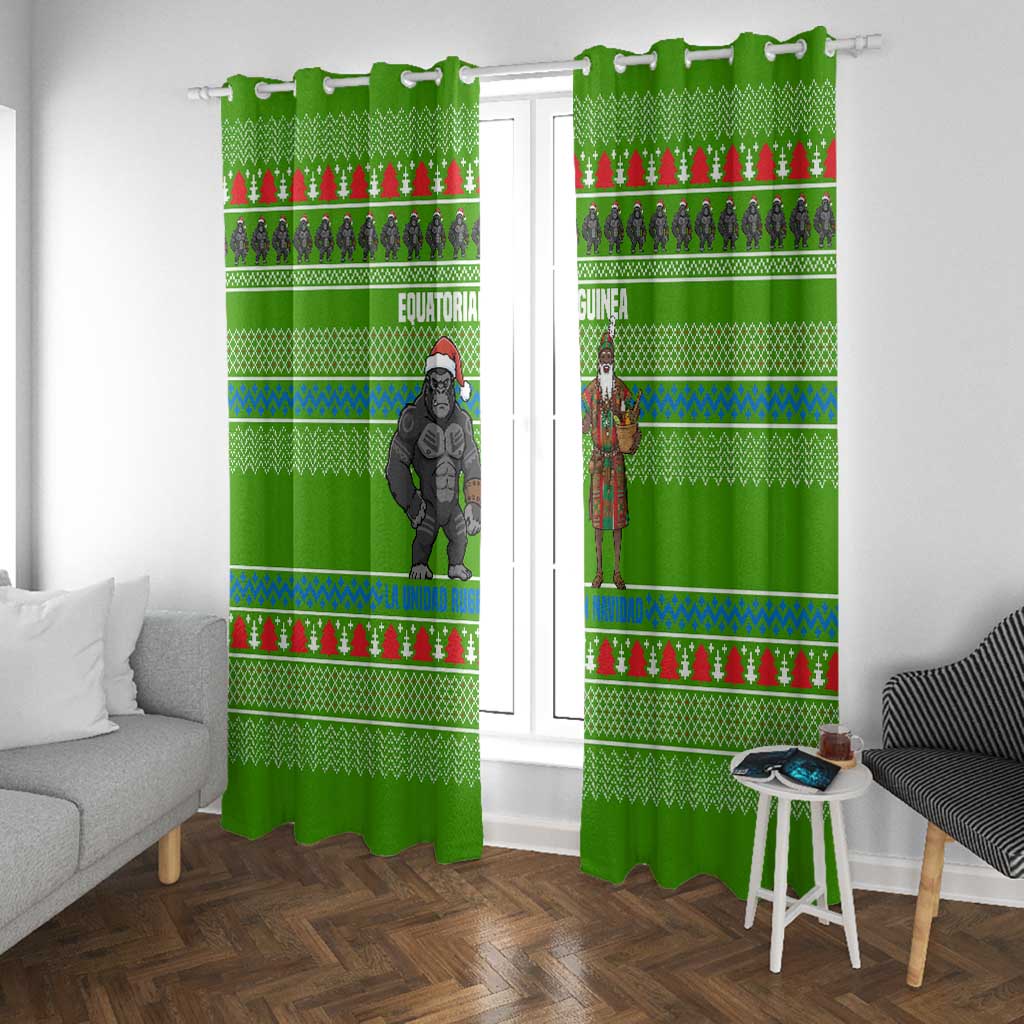 Equatorial Guinea Christmas Window Curtain Santa Gorilla Gift Basket - African Pride