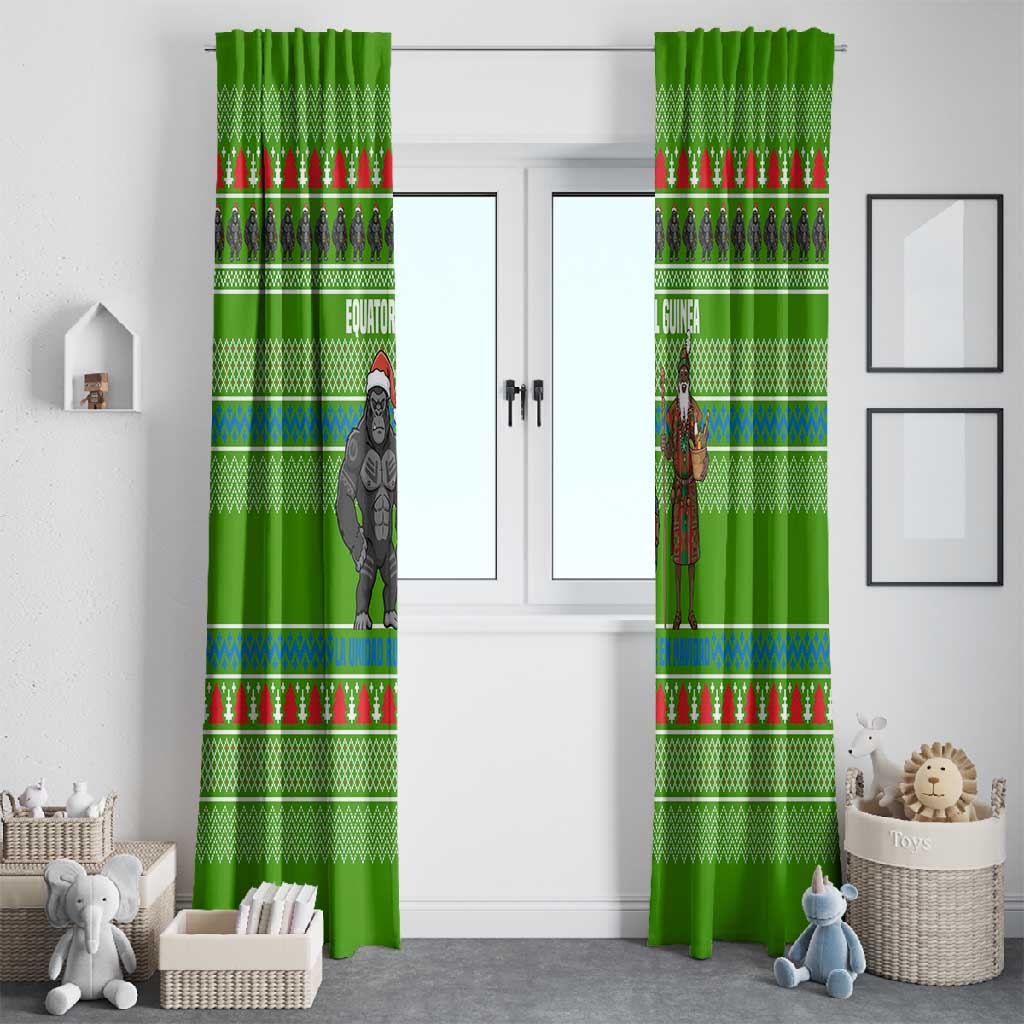 Equatorial Guinea Christmas Window Curtain Santa Gorilla Gift Basket - African Pride