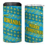 Rwanda Christmas 4 in 1 Can Cooler Tumbler Festive Geometric Motifs and Bold Typography - African Pride