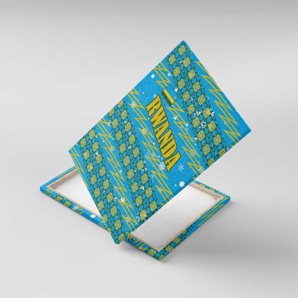 Rwanda Christmas Canvas Wall Art Festive Geometric Motifs and Bold Typography - African Pride