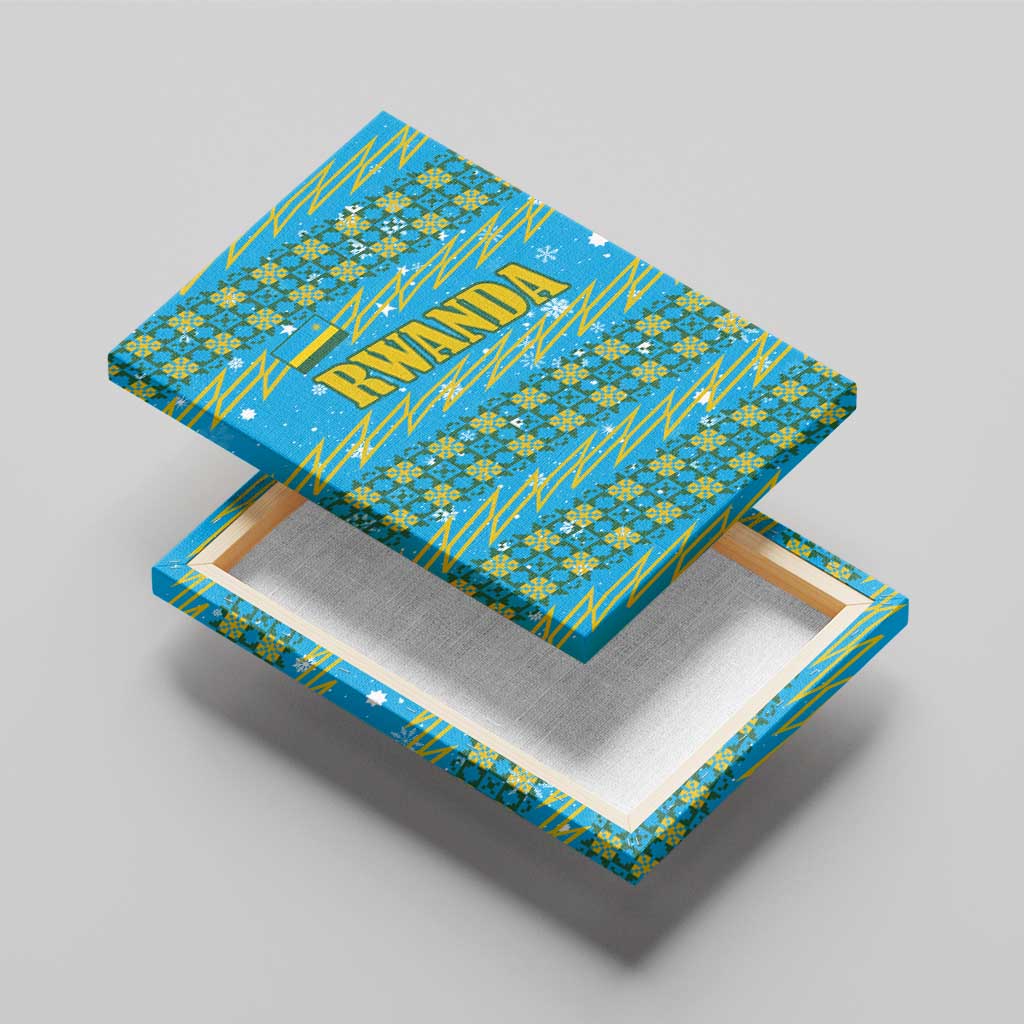 Rwanda Christmas Canvas Wall Art Festive Geometric Motifs and Bold Typography - African Pride