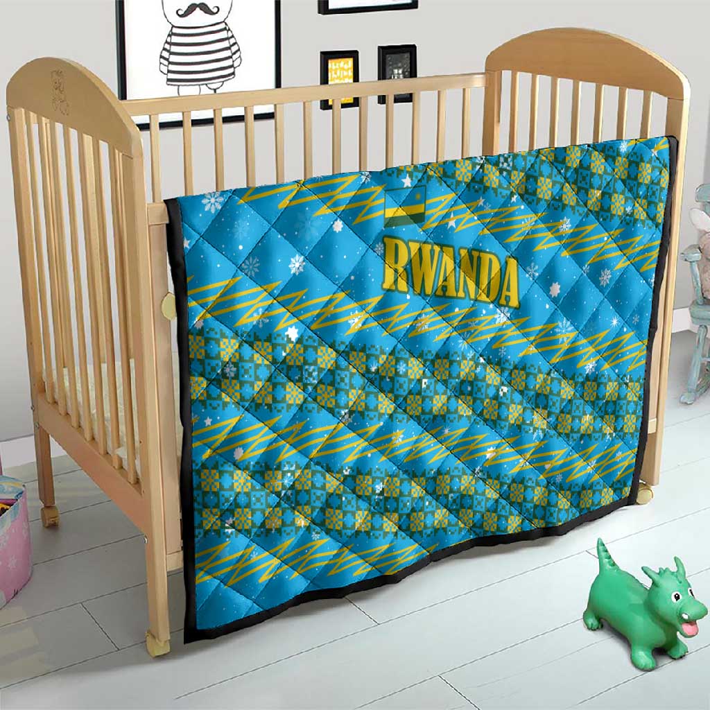 Rwanda Christmas Quilt Festive Geometric Motifs and Bold Typography - African Pride
