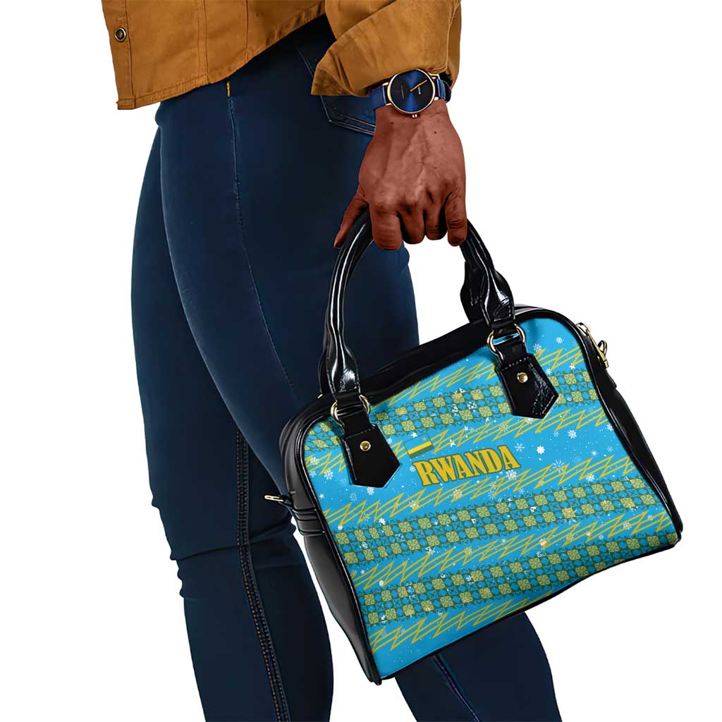 Rwanda Christmas Shoulder Handbag Festive Geometric Motifs and Bold Typography - African Pride