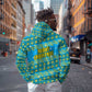 Rwanda Christmas Zip Hoodie Festive Geometric Motifs and Bold Typography - African Pride
