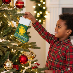 Rwanda Christmas Stocking National Emblem and Radiant Sun Motif - African Pride