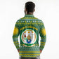 Rwanda Christmas Long Sleeve Polo Shirt National Emblem and Radiant Sun Motif - African Pride