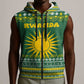 Rwanda Christmas Sleeveless Zip Hoodie National Emblem and Radiant Sun Motif - African Pride