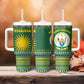 Rwanda Christmas Tumbler With Handle National Emblem and Radiant Sun Motif - African Pride
