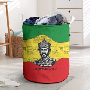 Haile Selassie I Laundry Basket Ethiopia Lion of Judah and Conquering Lion Pattern Tribute - African Pride