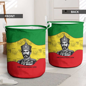 Haile Selassie I Laundry Basket Ethiopia Lion of Judah and Conquering Lion Pattern Tribute - African Pride