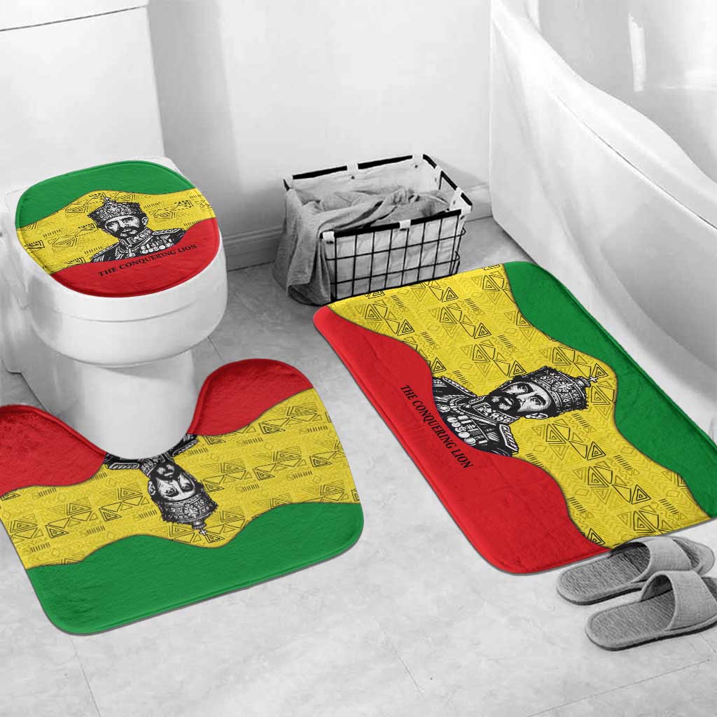 Haile Selassie I Bathroom Set Ethiopia Lion of Judah and Conquering Lion Pattern Tribute - African Pride