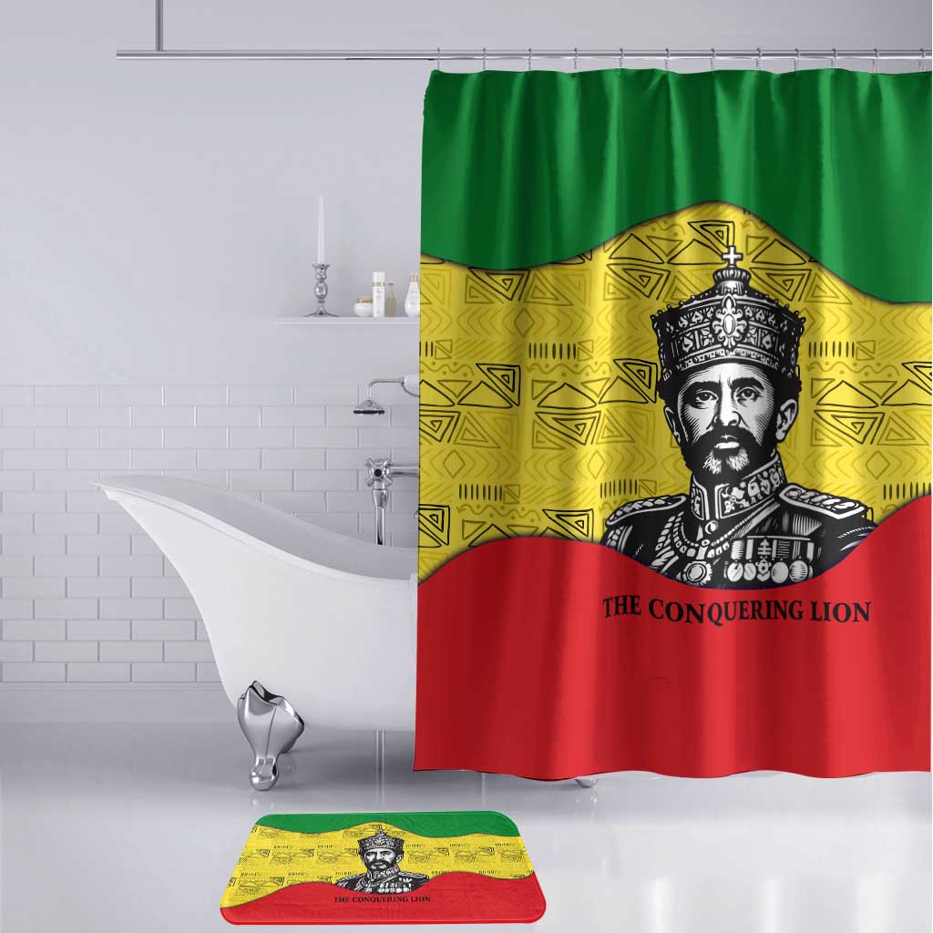 Haile Selassie I Bathroom Set Ethiopia Lion of Judah and Conquering Lion Pattern Tribute - African Pride