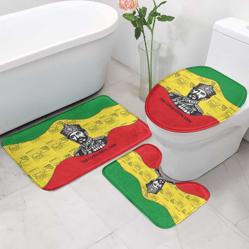 Haile Selassie I Bathroom Set Ethiopia Lion of Judah and Conquering Lion Pattern Tribute - African Pride