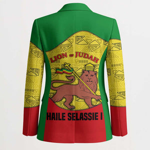 Haile Selassie I Blazer Ethiopia Lion of Judah and Conquering Lion Pattern Tribute - African Pride