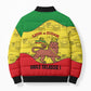Haile Selassie I Bomber Puffer Jacket Ethiopia Lion of Judah and Conquering Lion Pattern Tribute - African Pride