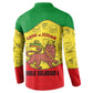 Haile Selassie I Button Sweatshirt Ethiopia Lion of Judah and Conquering Lion Pattern Tribute