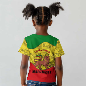 Haile Selassie I Kid T shirt Ethiopia Lion of Judah and Conquering Lion Pattern Tribute - African Pride