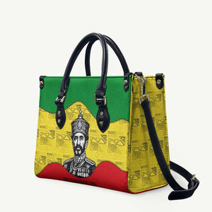 Haile Selassie I Leather Bag Ethiopia Lion of Judah and Conquering Lion Pattern Tribute - African Pride